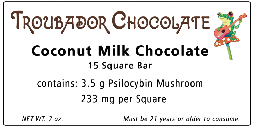 Troubador Chocolate Products | Coconut Milk Chocolate